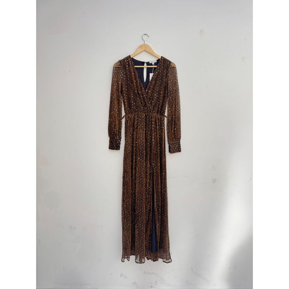 NWT Baltic Born Lydia Bronze Shimmer Metallic Maxi Dress Small S Holiday